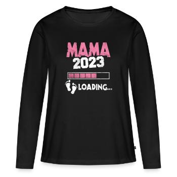 Expectant Mom 2023 Loading Offspring Mother - Women's Premium Organic Long Sleeve Shirt - black - Front - Julia (174cm)