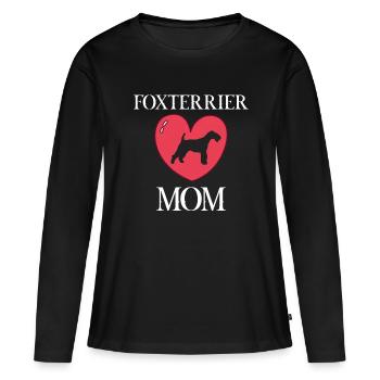 Maman Fox Terrier - T-shirt manches longues Premium bio Femme - noir - Devant - Julia (174cm)