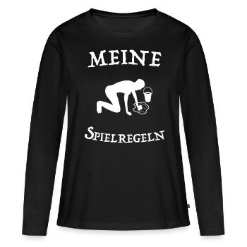 Putzen Haushalt Spielregeln - Frauen Premium Bio Langarmshirt - Schwarz - Vorne - Julia (174cm)