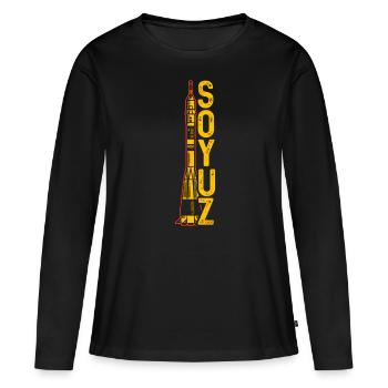 Soyouz Rocket Union soviétique - T-shirt manches longues Premium bio Femme - noir - Devant - Julia (174cm)
