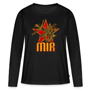 Station spatiale Mir - T-shirt manches longues Premium bio Femme - noir - Devant - Julia (174cm)
