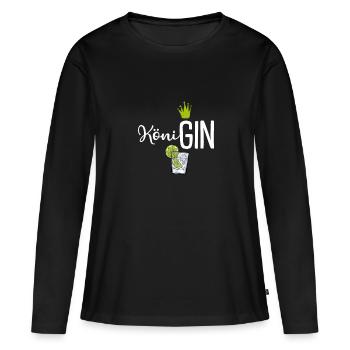 Köni GIN - Frauen Premium Bio Langarmshirt - Schwarz - Vorne - Julia (174cm)