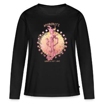 Aphrodite Déesse de l’Amour Mythologie Grecque - T-shirt manches longues Premium bio Femme - noir - Devant - Julia (174cm)