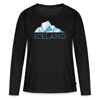 Islande Ice Floe Glacier d’Islande - T-shirt manches longues Premium bio Femme - noir - Devant - Julia (174cm)