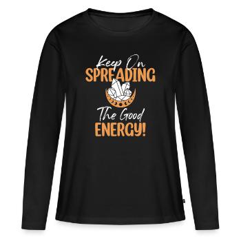 Médecine énergétique Guérisseur de cristaux d’énergie positive - T-shirt manches longues Premium bio Femme - noir - Devant - Julia (174cm)