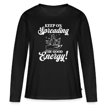 Médecine énergétique Guérisseur de cristaux d’énergie positive - T-shirt manches longues Premium bio Femme - noir - Devant - Julia (174cm)