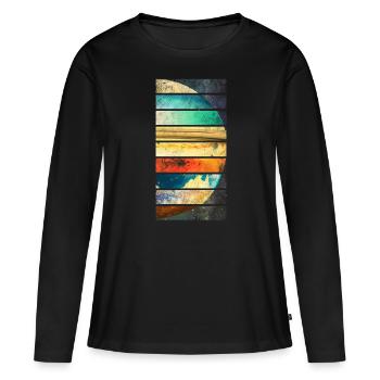 Planètes du système solaire - T-shirt manches longues Premium bio Femme - noir - Devant - Julia (174cm)