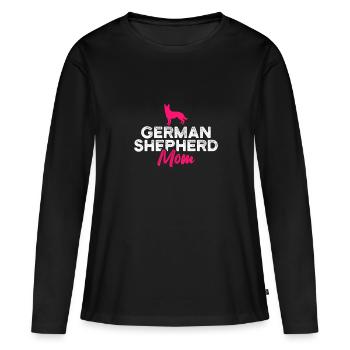 German shepherd mom - Frauen Premium Bio Langarmshirt - Schwarz - Vorne - Julia (174cm)