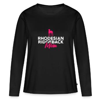 Rhodesian Ridgeback mom - Women's Premium Organic Long Sleeve Shirt - black - Front - Julia (174cm)