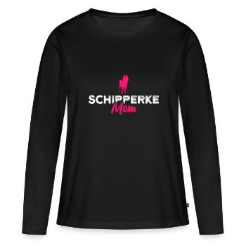 Schipperke maman - T-shirt manches longues Premium bio Femme - noir - Devant - Julia (174cm)