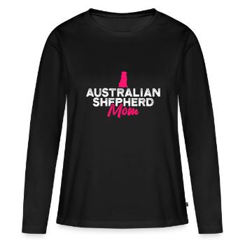 Maman berger australien - T-shirt manches longues Premium bio Femme - noir - Devant - Julia (174cm)