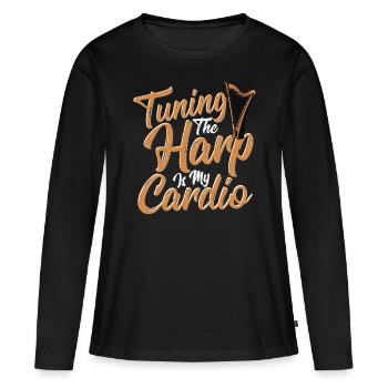 Concevoir un instrument de harpe pour un - T-shirt manches longues Premium bio Femme - noir - Devant - Julia (174cm)