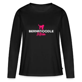 Bernedoodle mom - Women's Premium Organic Long Sleeve Shirt - black - Front - Julia (174cm)