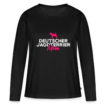 Deutscher Jagdterrier mom - Frauen Premium Bio Langarmshirt - Schwarz - Vorne - Julia (174cm)