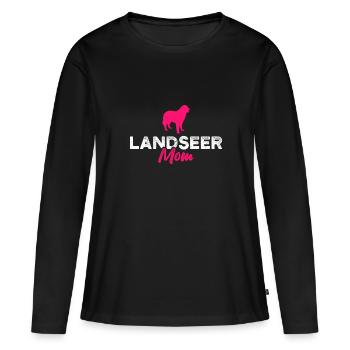Maman Landseer - T-shirt manches longues Premium bio Femme - noir - Devant - Julia (174cm)