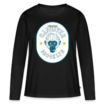 Brooklyn Gangsters - T-shirt manches longues Premium bio Femme - noir - Devant - Julia (174cm)