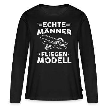 Modellfliegen | Männer Geschenkidee Modellflug - Frauen Premium Bio Langarmshirt - Schwarz - Vorne - Julia (174cm)