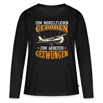 Modellflug Modellfliegen - Frauen Premium Bio Langarmshirt - Schwarz - Vorne - Julia (174cm)