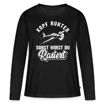 Modellfliegen Modellflug Spruch - Frauen Premium Bio Langarmshirt - Schwarz - Vorne - Julia (174cm)
