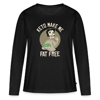 Régime céto diététicien Régime cétogène - T-shirt manches longues Premium bio Femme - noir - Devant - Julia (174cm)