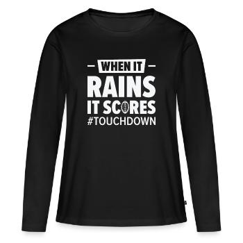 Football Quand il pleut, il marque ses points - T-shirt manches longues Premium bio Femme - noir - Devant - Julia (174cm)