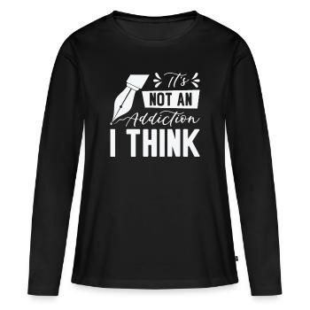 Stylo plume Stylo Stylo Cherche des Artistes - T-shirt manches longues Premium bio Femme - noir - Devant - Julia (174cm)