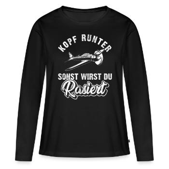 Modellflug Modellbau Modellfliegen | Modellbauer - Frauen Premium Bio Langarmshirt - Schwarz - Vorne - Julia (174cm)