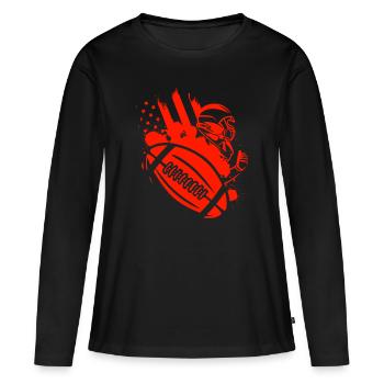 Football américain Drapeau Sports patriotiques - T-shirt manches longues Premium bio Femme - noir - Devant - Julia (174cm)