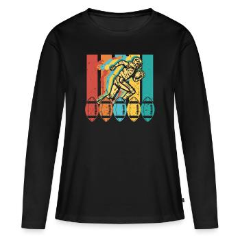 Sport de football américain vintage rétro - T-shirt manches longues Premium bio Femme - noir - Devant - Julia (174cm)
