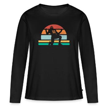 Sport de football américain vintage rétro - T-shirt manches longues Premium bio Femme - noir - Devant - Julia (174cm)