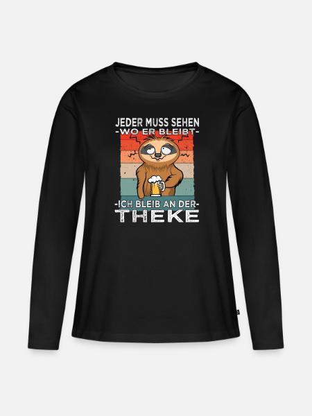 Biertrinker - Männerabend - Saufen - Frauen Premium Bio Langarmshirt - Schwarz
