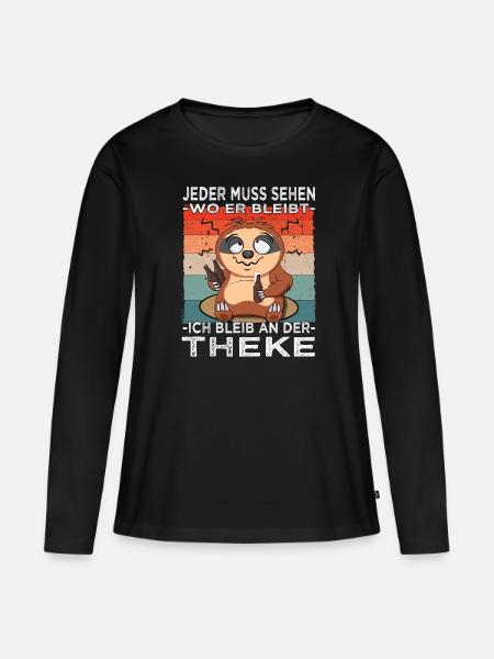 Biertrinker - Männerabend - Saufen - Frauen Premium Bio Langarmshirt - Schwarz