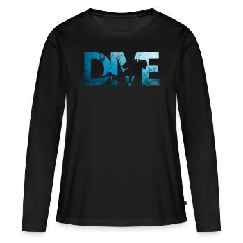 Apnea Diver Apnéiste Scuba Diver - T-shirt manches longues Premium bio Femme - noir - Devant - Julia (174cm)