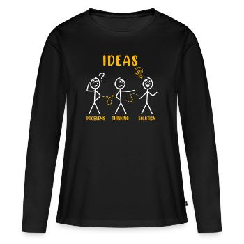 Problème Penser Bâton Figure Solution Penseur - T-shirt manches longues Premium bio Femme - noir - Devant - Julia (174cm)