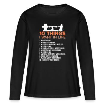 Woodturning Craftsman Woodturner Carpentry - Women's Premium Organic Long Sleeve Shirt - black - Front - Julia (174cm)