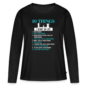 Woodturning Craftsman Woodturner Carpentry - Women's Premium Organic Long Sleeve Shirt - black - Front - Julia (174cm)