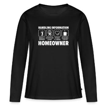 Neuer Hauseigentümer Informationen zum Umgang mit - Frauen Premium Bio Langarmshirt - Schwarz - Vorne - Julia (174cm)