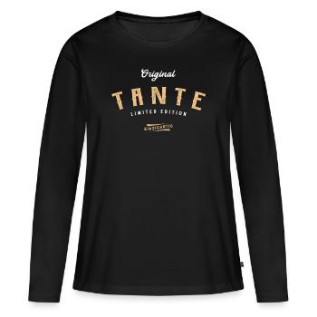 Tante Limited Edition Lustiges Tanten - Frauen Premium Bio Langarmshirt - Schwarz - Vorne - Julia (174cm)