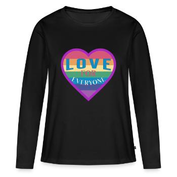Heart rainbow unisex love for everyone - Women's Premium Organic Long Sleeve Shirt - black - Front - Julia (174cm)