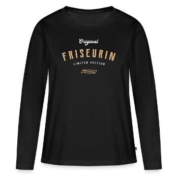 Friseur Limited Edition Frisör Friseursalon - Frauen Premium Bio Langarmshirt - Schwarz - Vorne - Julia (174cm)