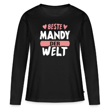 Beste Mandy der Welt - Frauen Premium Bio Langarmshirt - Schwarz - Vorne - Julia (174cm)