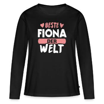 Beste Fiona der Welt - Frauen Premium Bio Langarmshirt - Schwarz - Vorne - Julia (174cm)