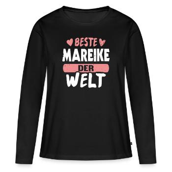 Beste Mareike der Welt - Frauen Premium Bio Langarmshirt - Schwarz - Vorne - Julia (174cm)