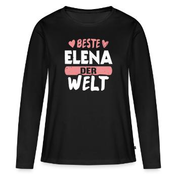 Beste Elena der Welt - Frauen Premium Bio Langarmshirt - Schwarz - Vorne - Julia (174cm)