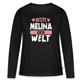 Beste Melina der Welt - Frauen Premium Bio Langarmshirt - Schwarz - Vorne - Julia (174cm)