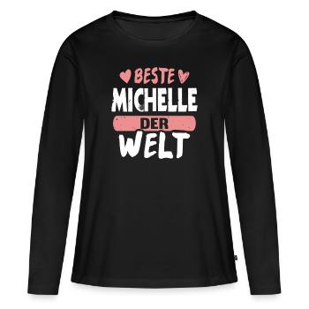 Beste Michelle der Welt - Frauen Premium Bio Langarmshirt - Schwarz - Vorne - Julia (174cm)