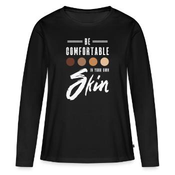 Encouraging Positivity Inspirational Motivator - Women's Premium Organic Long Sleeve Shirt - black - Front - Julia (174cm)