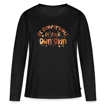 Encouraging Positivity Inspirational Motivator - Women's Premium Organic Long Sleeve Shirt - black - Front - Julia (174cm)