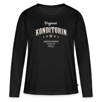 Konditorin Limited Edition Konditorei - Frauen Premium Bio Langarmshirt - Schwarz - Vorne - Julia (174cm)