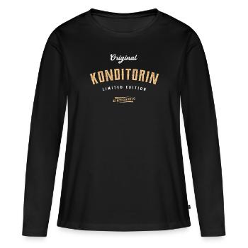 Konditorin Limited Edition Konditorei - Frauen Premium Bio Langarmshirt - Schwarz - Vorne - Julia (174cm)